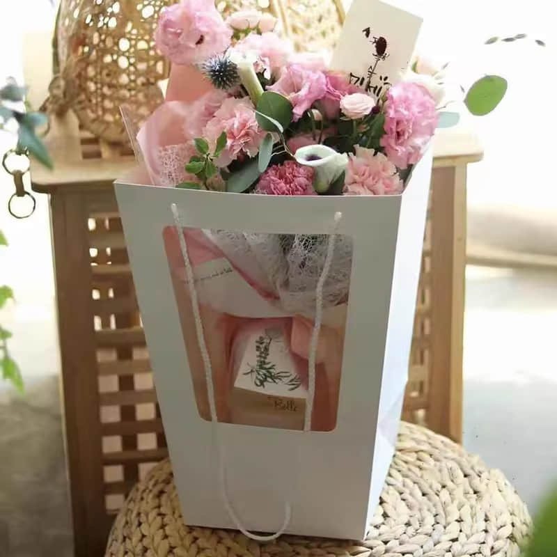 Paper Window Bouquet Bags | Kraft Paper Floral Bags With Window | Floratural