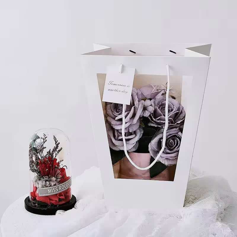 Paper Window Bouquet Bags | Kraft Paper Floral Bags With Window | Floratural