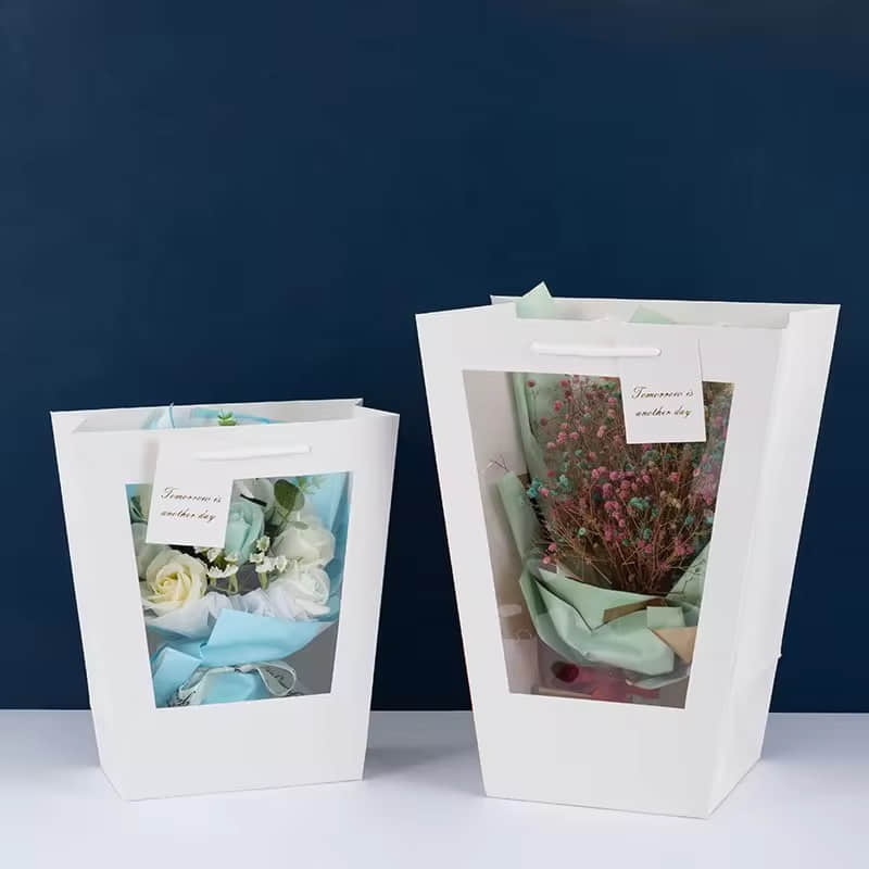 Paper Window Bouquet Bags | Kraft Paper Floral Bags With Window | Floratural