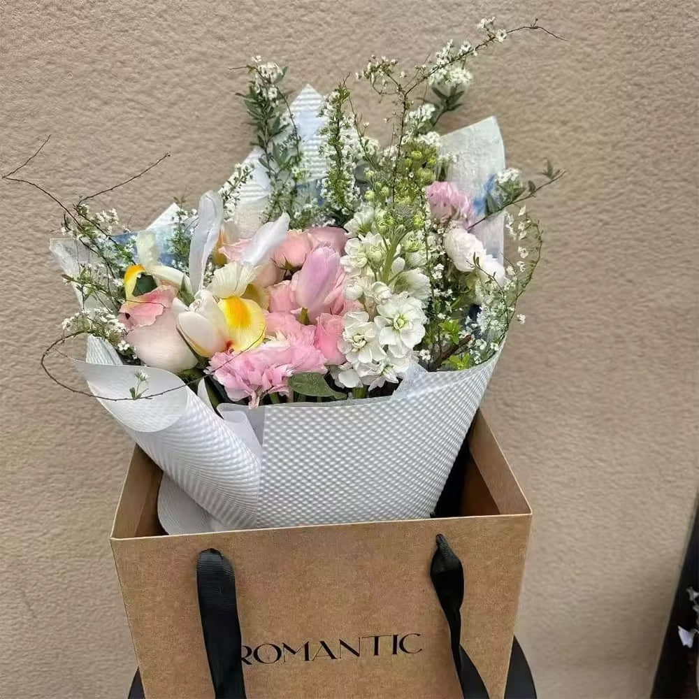Paper Non-Window Bouquet Bags | Eco Solid Floral Paper Bags | Floratural