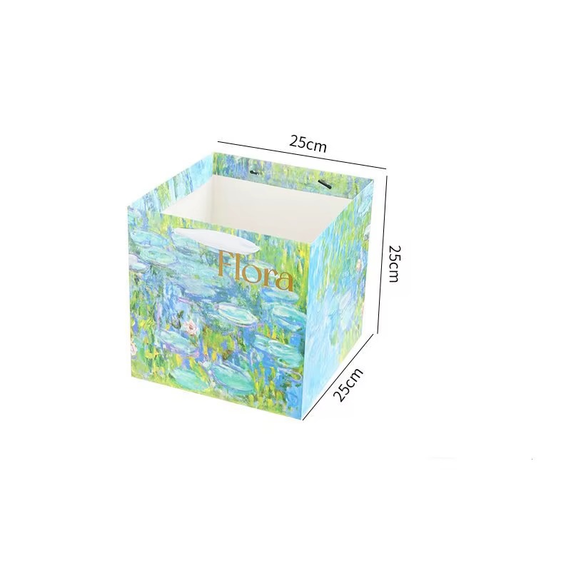 Oil Printed Garden Style Paper Non-Window Bouquet Bags Wholesale