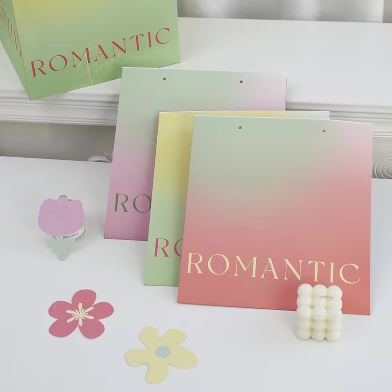 New Paper Floral Romantic Gradient Flowers Gift Bag