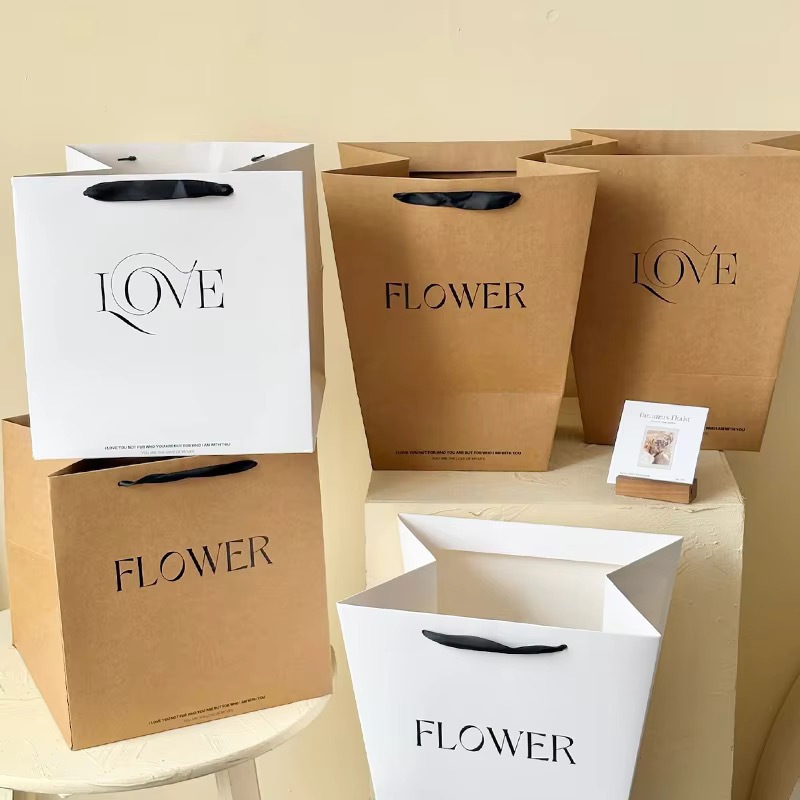 350g Thickened Kraft Paper Flower Handbag
