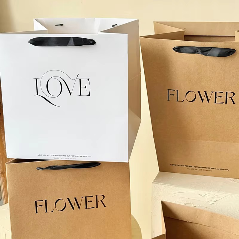 350g Thickened Kraft Paper Flower Handbag