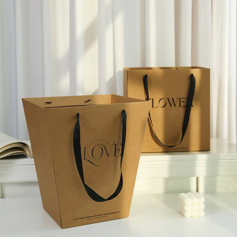 350g Thickened Kraft Paper Flower Handbag