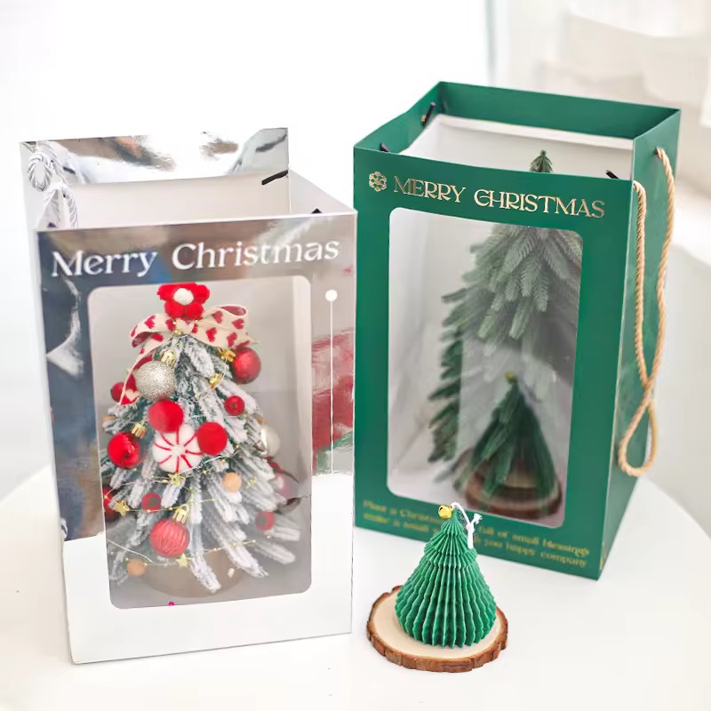 Premium Santa Christmas Tree Gift Bags Window Display