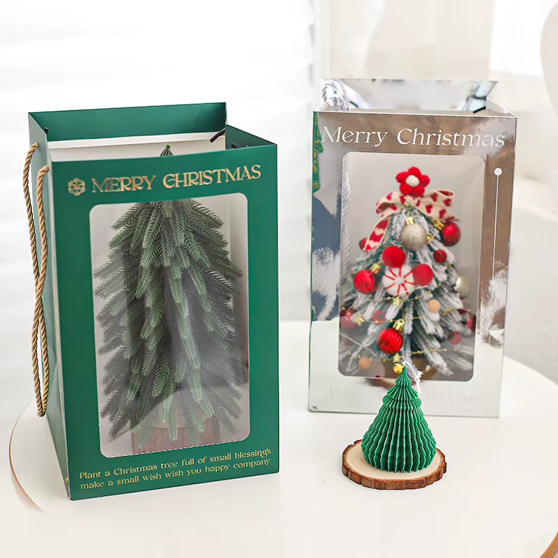 Premium Santa Christmas Tree Gift Bags Window Display