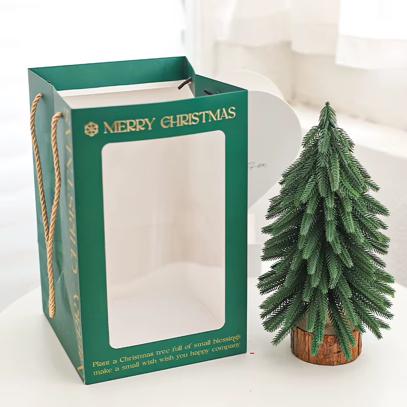 Premium Santa Christmas Tree Gift Bags Window Display