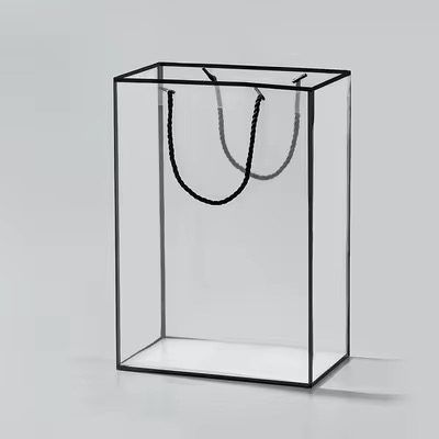 Floral Bouquet Waterproof PVC Flower Bag with Border