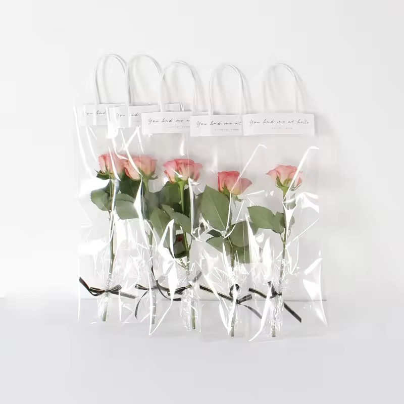Recyclable PVC Clear Bag For Flowers Gift Waterproof Wholesale