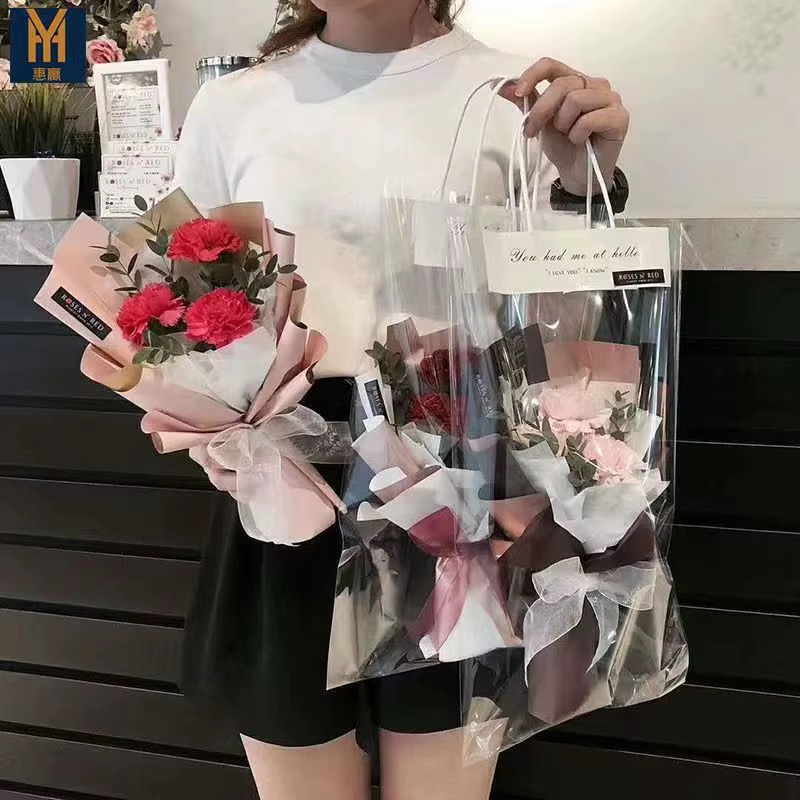 Recyclable PVC Clear Bag For Flowers Gift Waterproof Wholesale
